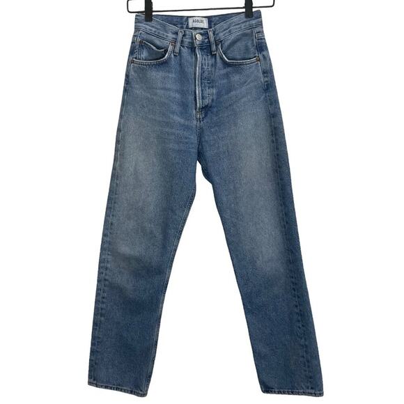Agolde Jeans Women’s Blue 90s Pinch 24 in. Waist High-Rise Straight Button Fly - Picture 1 of 11